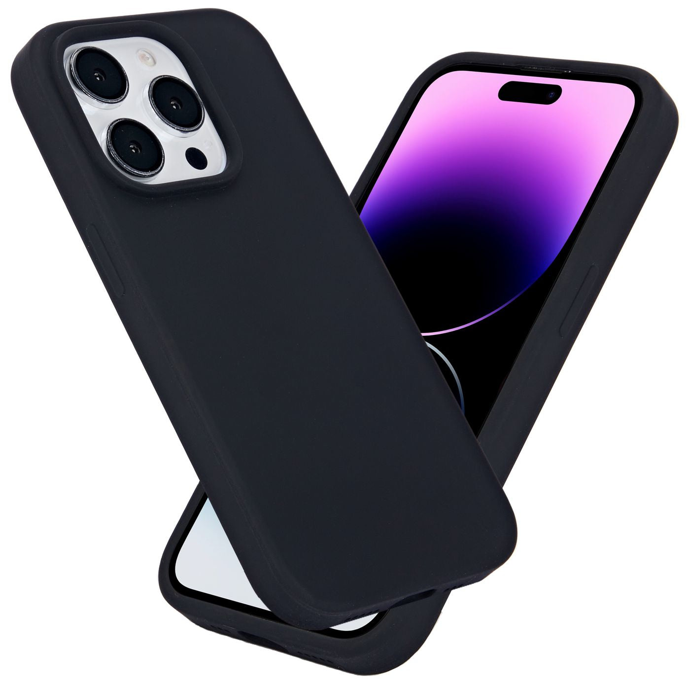 eSTUFF INFINITE (GRS) RIGA Backcover – für Apple iPhone 15 Pro, PC+Silikon+Mikrofaser, Schwarz, stossfest
