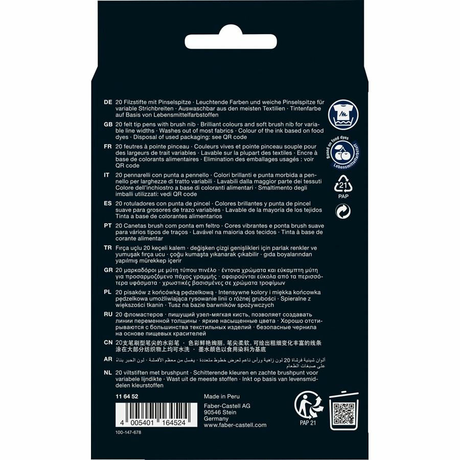 Faber-Castell Auswaschbare Filzstifte, 20 Farben