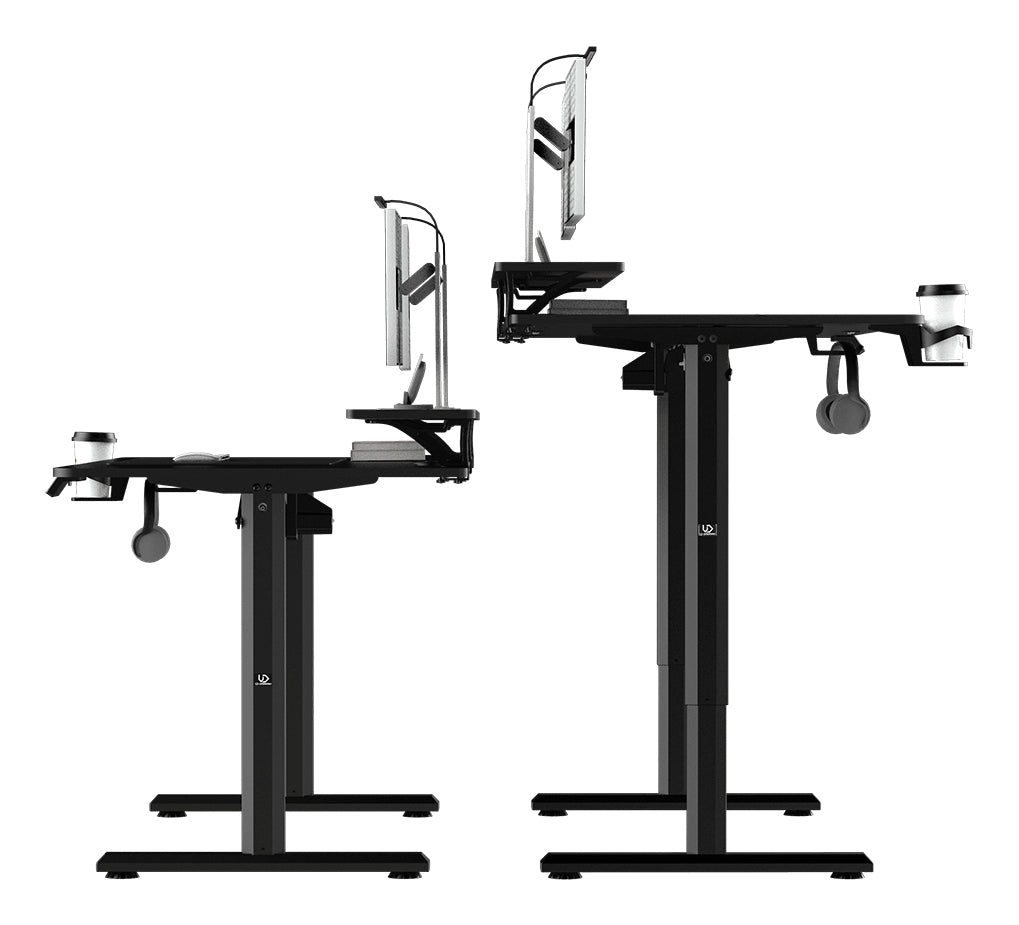 Ultradesk Highlander XXL Gaming-Tisch – 160 × 70 cm, elektrisch höhenverstellbar, schwarz, Stahl