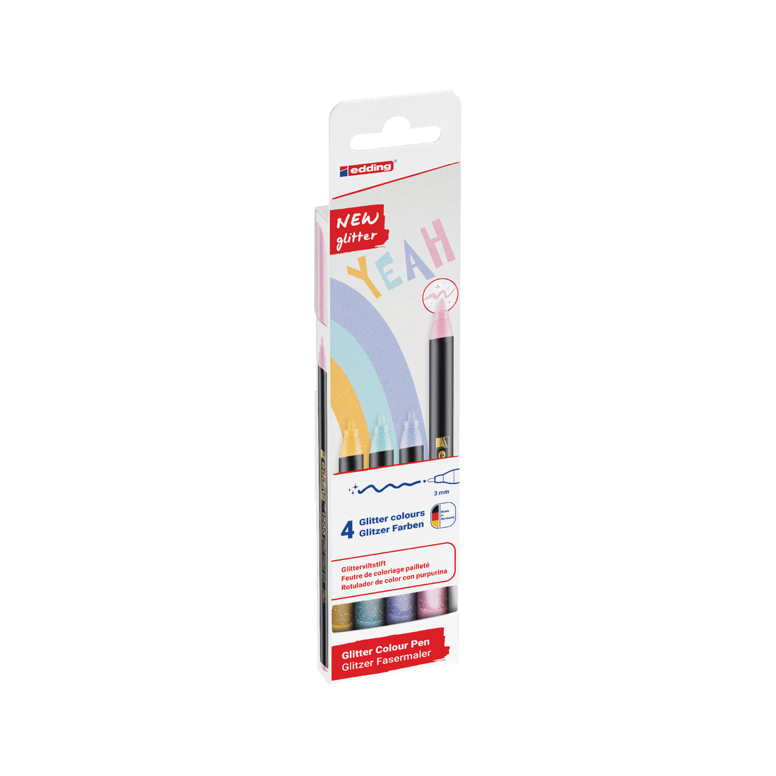 Edding Filzstifte, Strichbreite 3 mm, 4 Farben