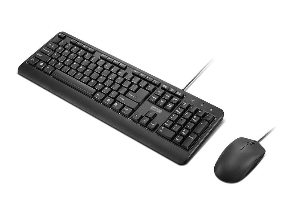 Lenovo 160 – Tastatur-Maus-Set – kabelgebunden, USB – QWERTY (US-INT) – schwarz