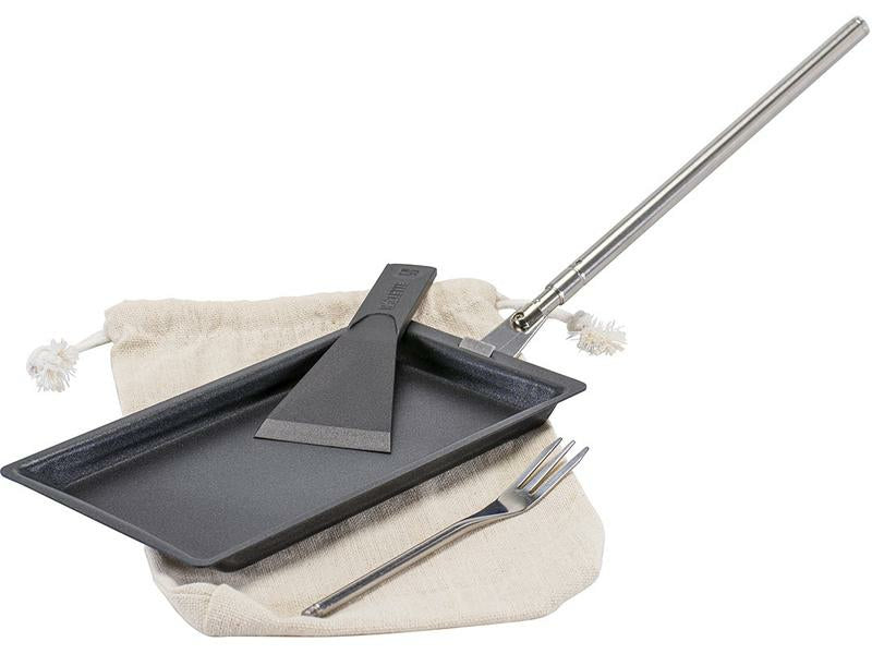 Kadastar Grill-/Raclette-Kit 6-teilig – 23 × 11,5 × 1,5 cm, für 6 Personen, Stahl, schwarz