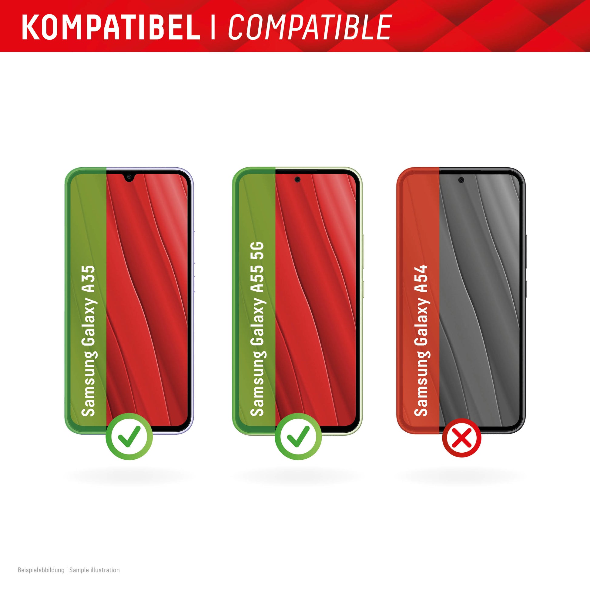 E.V.I. Displayschutz (Panzerglas), Full Cover – für Galaxy A35/A55 5G – mit Applikator