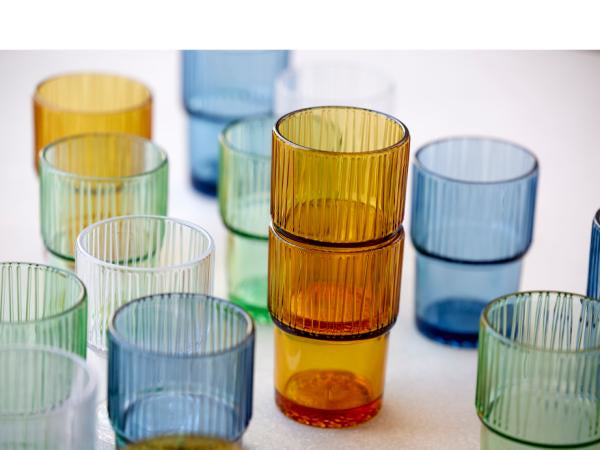 BITZ Latte Macchiato Glas Kusintha – 4er Set, 380 ml, H 12,5 cm, Transparent, spülmaschinenfest