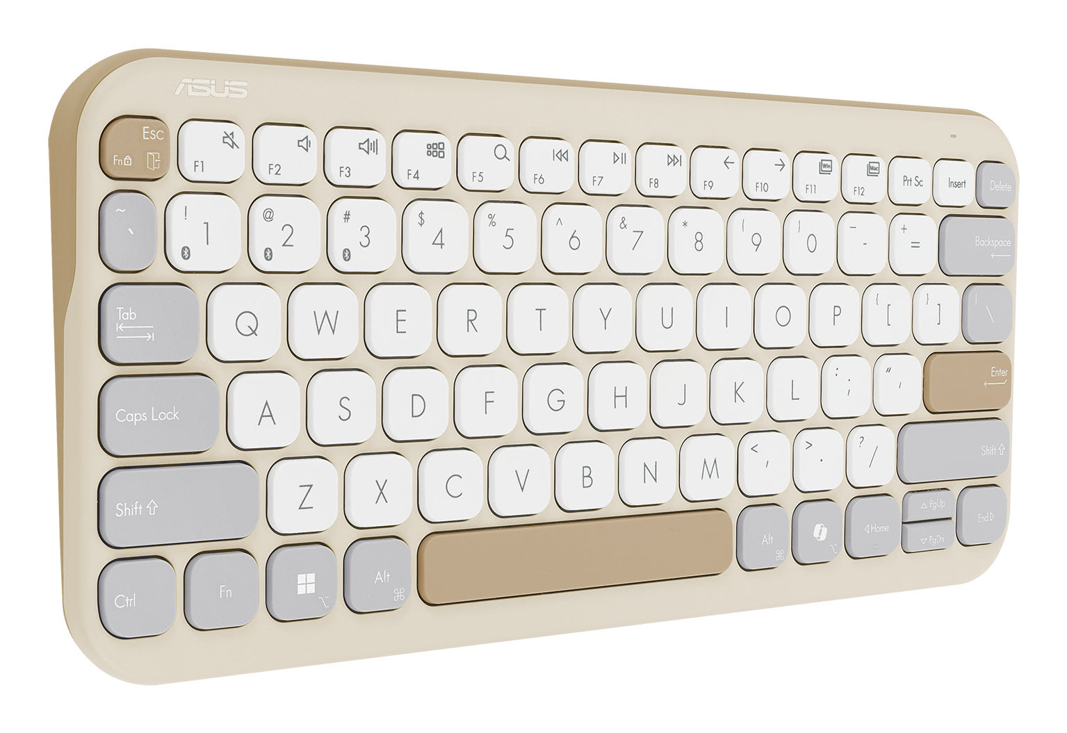 ASUS Marshmallow KW100 – Tastatur 75% – Schere – Bluetooth – QWERTZ (DE) – ohne Ziffernblock