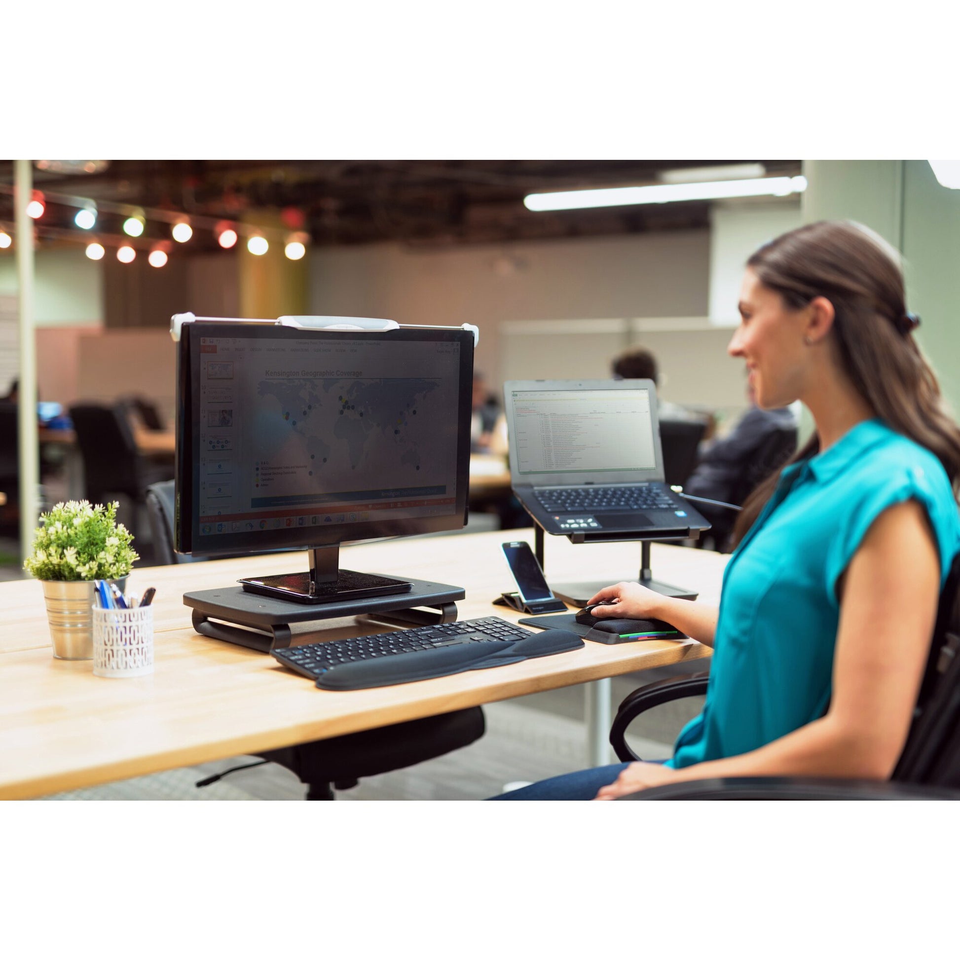 Kensington SmartFit Plus – Monitorhalterung, bis 24", 36 kg, höhenverstellbar, schwarz
