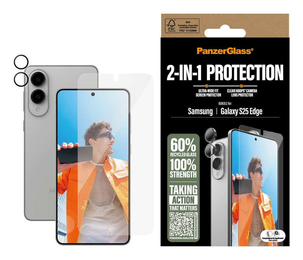 PanzerGlass Displayschutz (Panzerglas) – für S25 Edge
