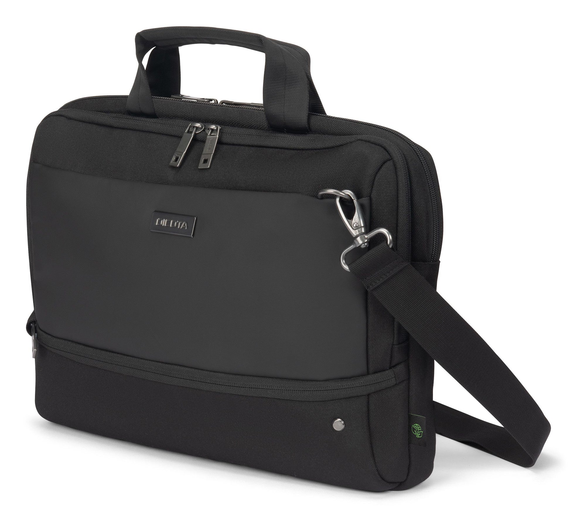 DICOTA Slim Casei FIVE Notebook-Tasche bis 14" – Trolley-Band, verschliessbar – Schwarz