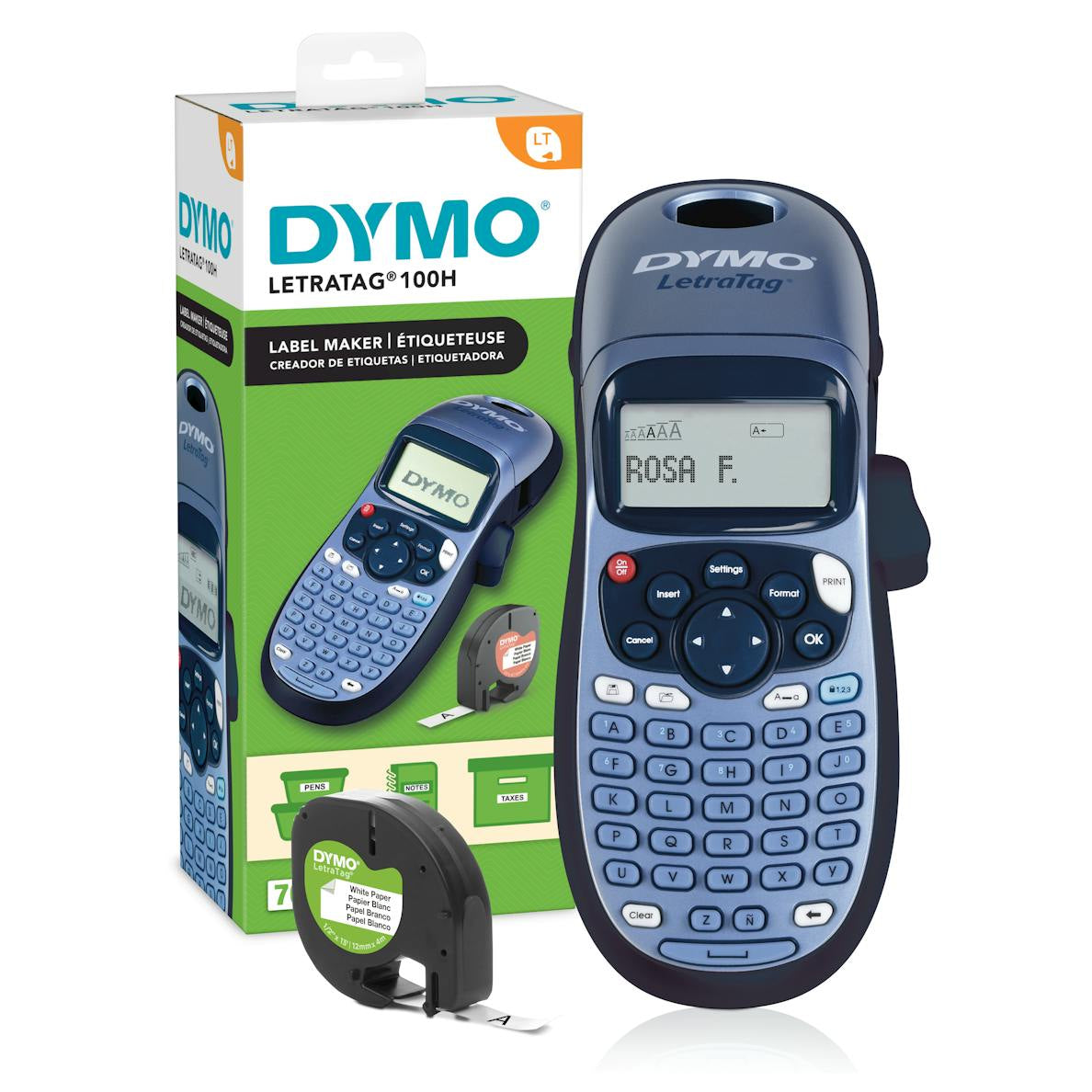 DYMO LetraTag LT-100H – Beschriftungsgerät, für LT-Bänder, Handgerät mit ABC-Tastatur