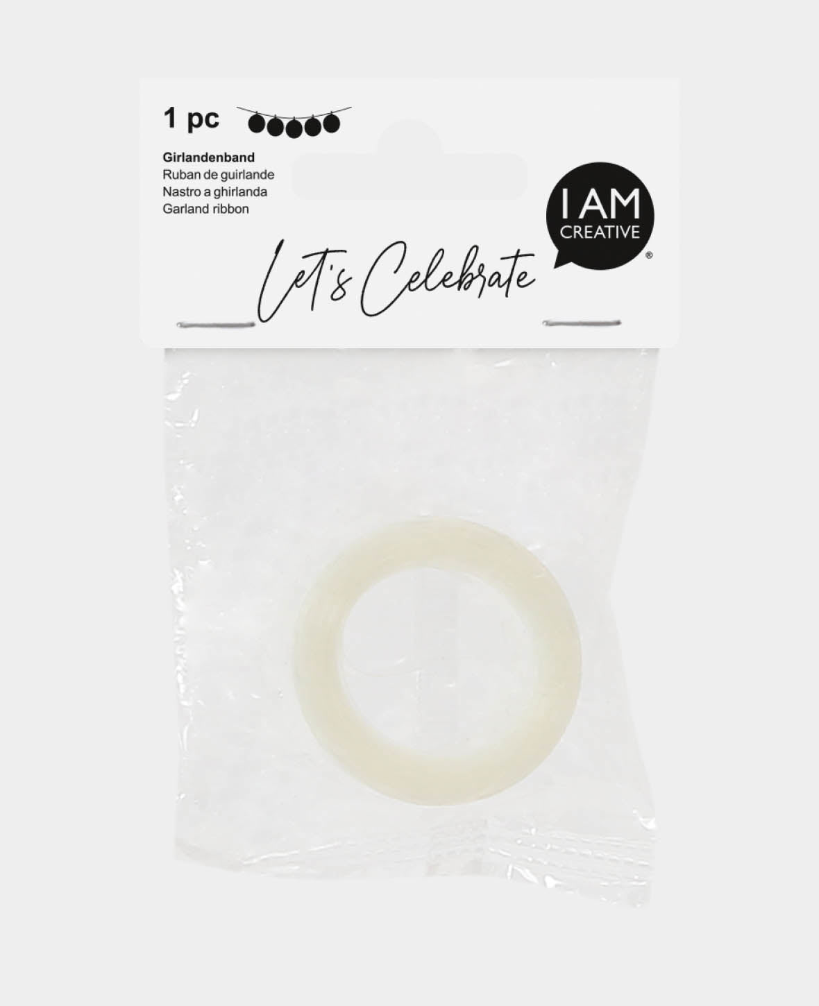 I am Creative Girlandenband – Weiss – 0,5 cm – Kunststoff – 1 Stück – für Luftballone