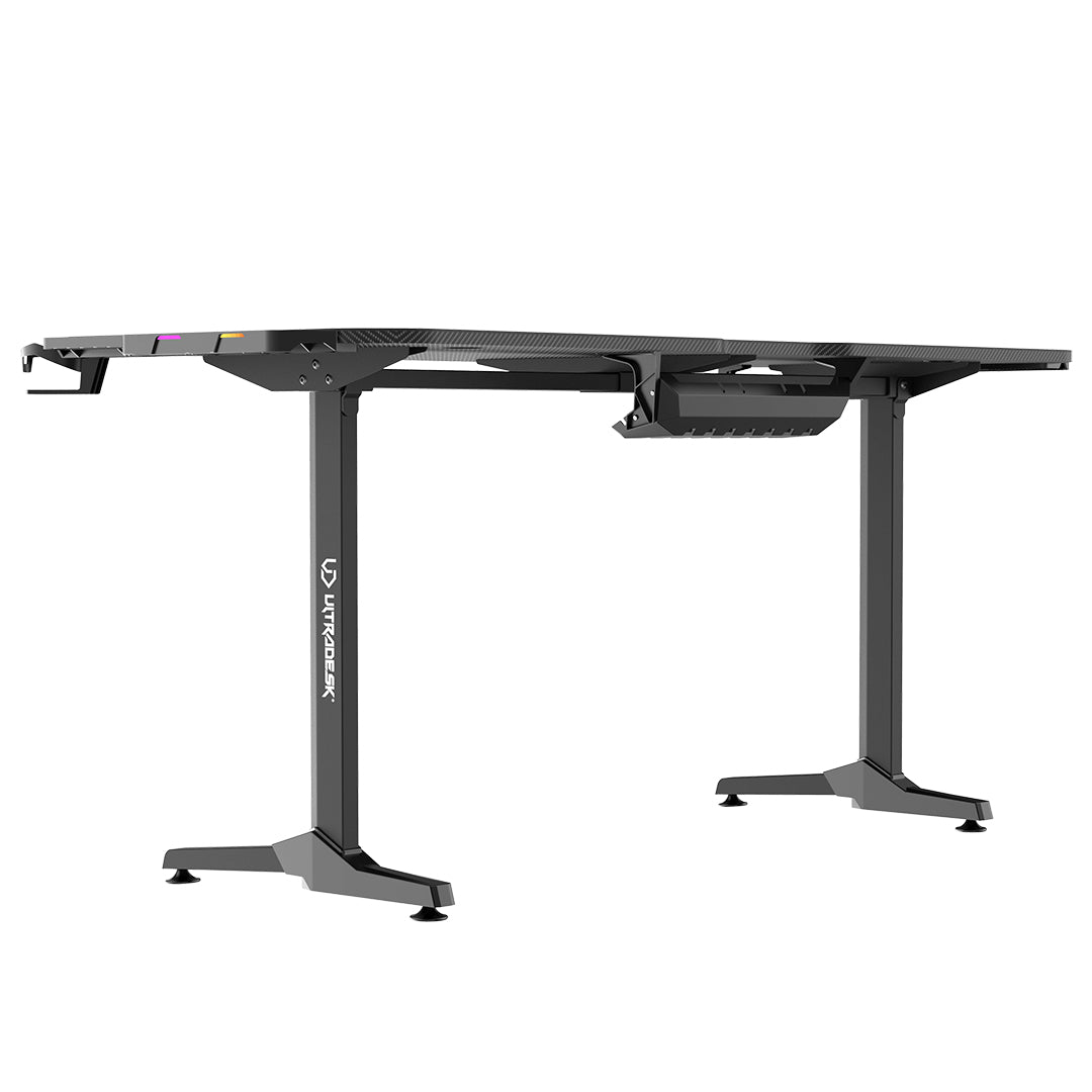Ultradesk Frag XXL Gaming-Tisch – 165 × 75 cm, pink, Stahl