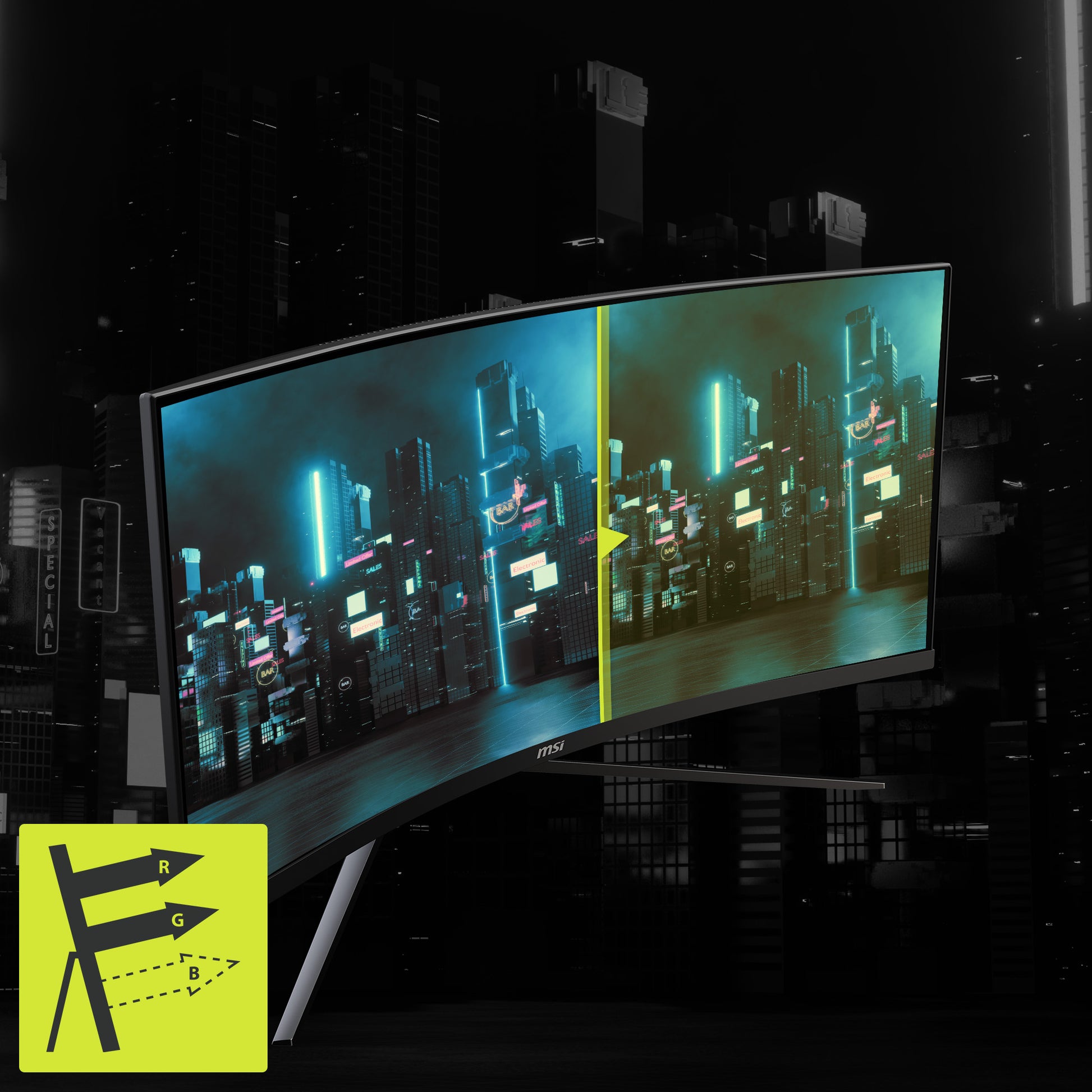 MSI MAG 345CQRDE – Monitor, 34", 3440 × 1440, VA, 180 Hz, 300 cd/m², Gebogen, USB-C, VESA 100 × 100, Schwarz
