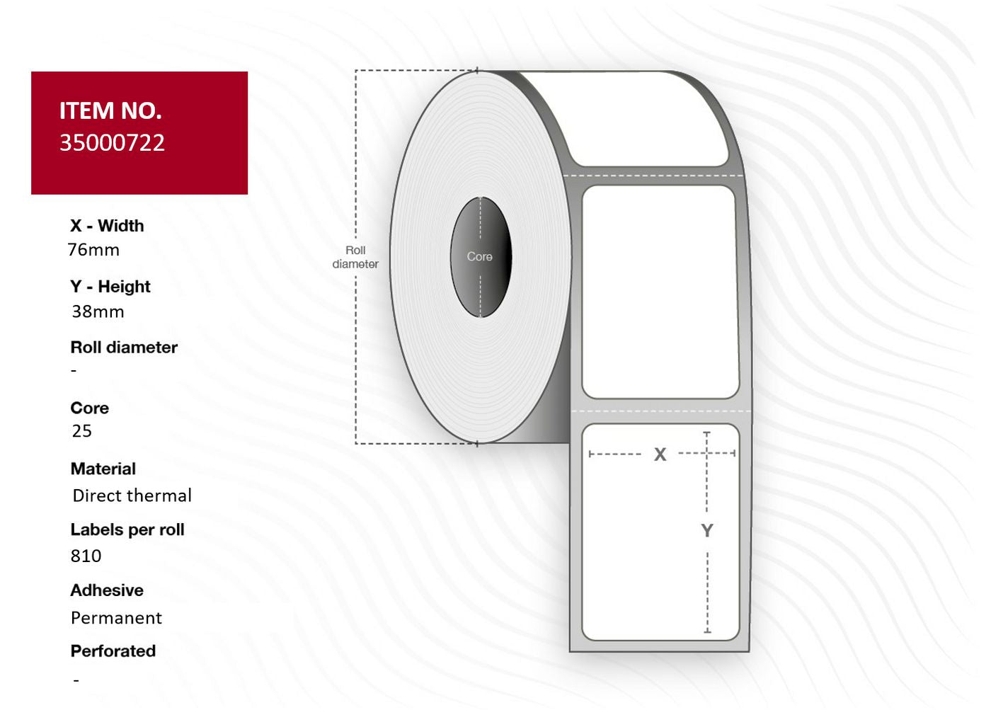 Capture Etiketten, 76 mm × 38 mm, weiss, permanent, 4 Rollen (810 Etiketten/Rolle)