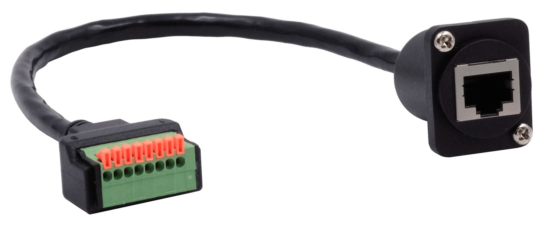EXSYS EX-49161 Adapter RJ-45 zu 8-Pin Terminalblock – Cat5e, 0,2 m, Schwarz