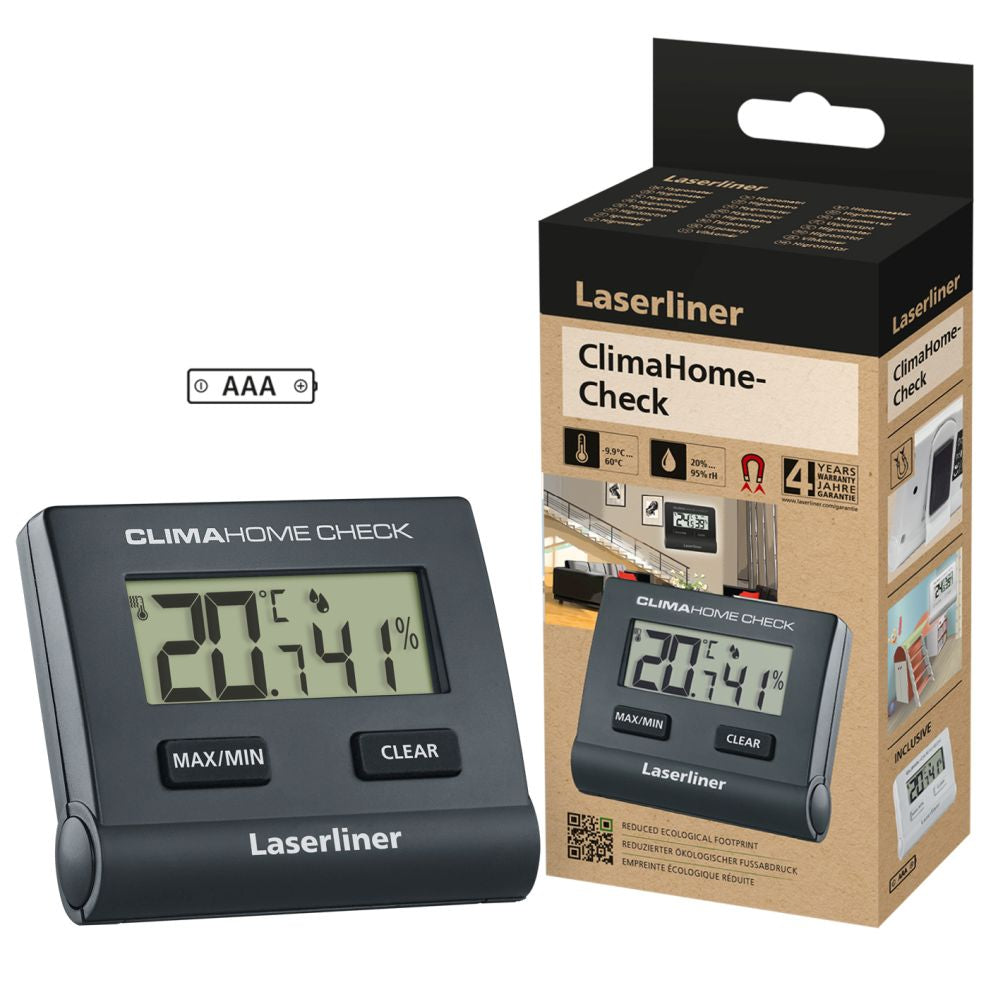 Laserliner ClimaHome-Check Thermo-Hygrometer (Handgerät) – −9,9–60 °C, 20–95 %, Innen