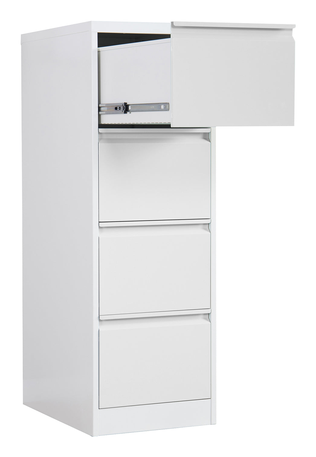 Phoenix Safe Co. FC1004GGK – Aktenschrank, 4 Schubladen, abschliessbar, Stahl, 450 × 620 × 1330 mm, Grau