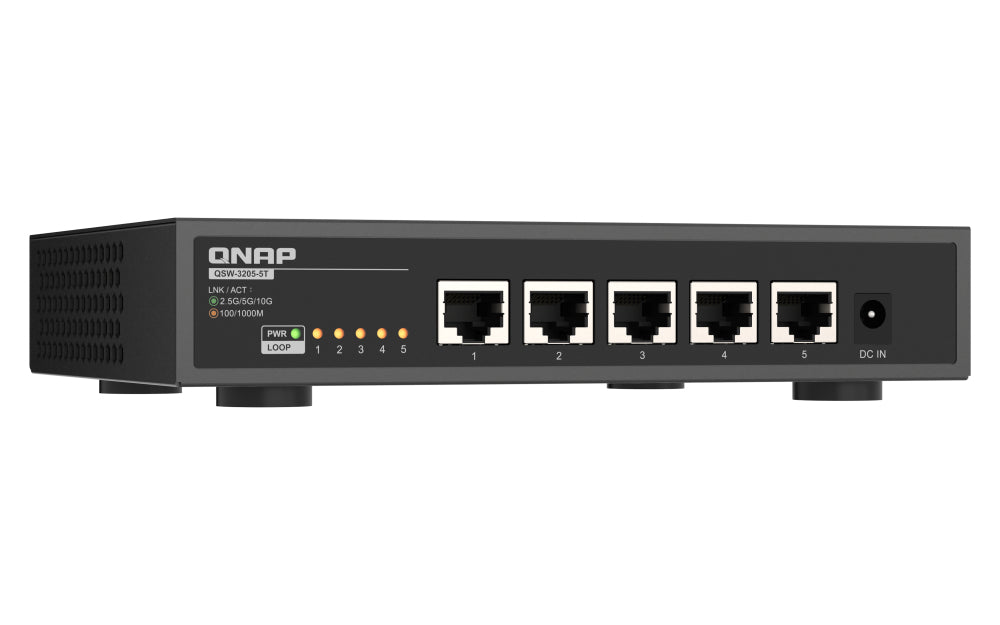 QNAP QSW-3205-5T – Unmanaged Switch – 5× 10G, Desktop