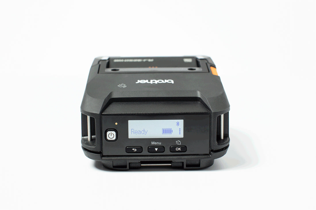 Brother RJ3230BL – Etikettendrucker, Thermodirekt, WLAN, Bluetooth, 203 dpi, 127 mm/s, für Etiketten bis 72 mm