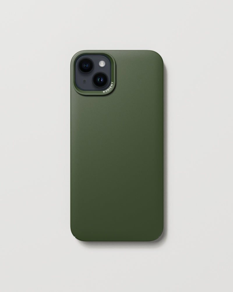 Nudient Thin Backcover – für Apple iPhone 14 Plus – MagSafe, Recycelbarer Kunststoff+Mikrofaser, Pine Green