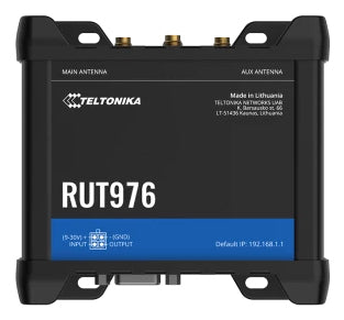 Teltonika RUT976 – 5G RedCap Router – Wi‑Fi 4 (802.11n), 4× 10/100 Mbit/s RJ‑45, 2× SIM, PoE