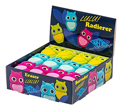 Wedo Radierer – für Bleistifte – 27 × 40 × 18 mm – Kunststoff – sortiert (grün, blau, pink)