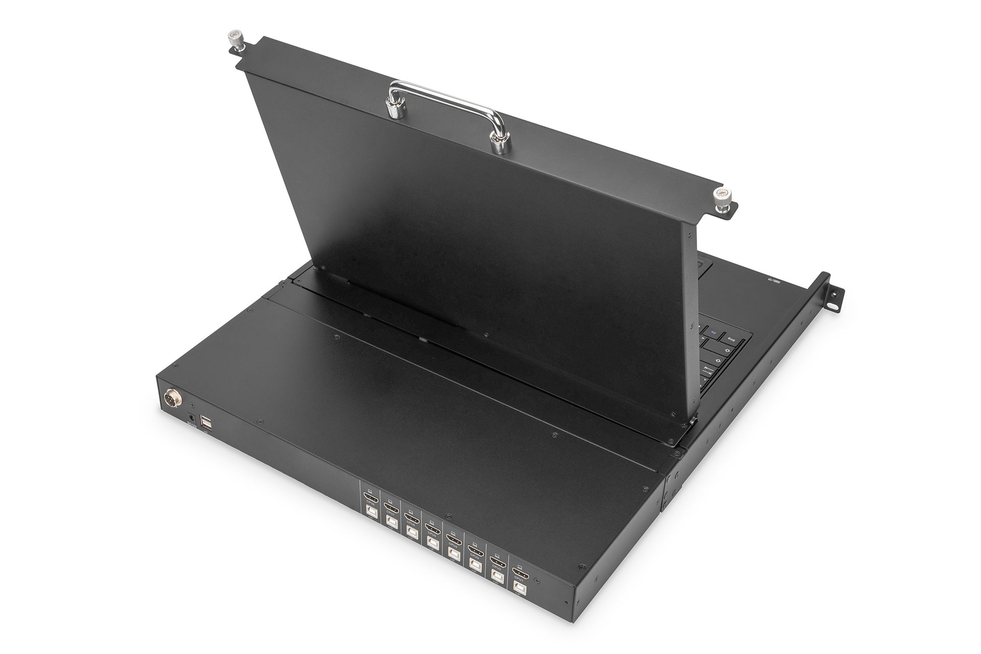 Digitus DS-72221-6GE – 19" Rack-LCD-Konsole – 1920 × 1080, 8-Port HDMI KVM, USB 2.0, DE QWERTZ – 1U