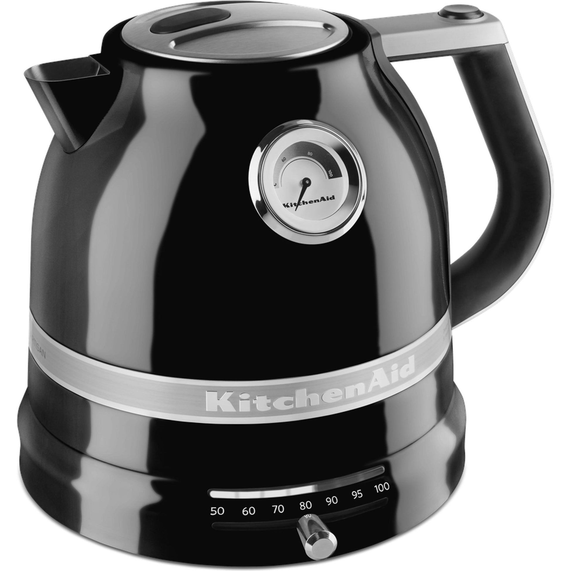 KitchenAid Wasserkocher – 1,5 l, mit Temperaturwahl, Edelstahl/Aluminium, Schwarz, 5KEK1522EOB
