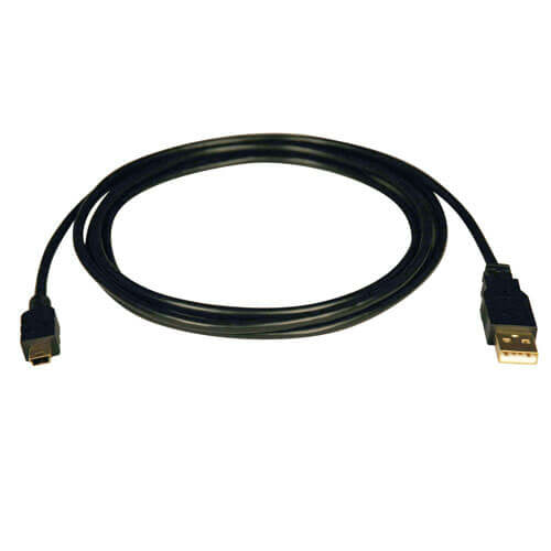 Tripp Lite USB-Kabel – USB-A auf Mini-USB-B Kabel – USB 2.0 (480 Mbit/s) – 1,83 m – Goldstecker – Schwarz