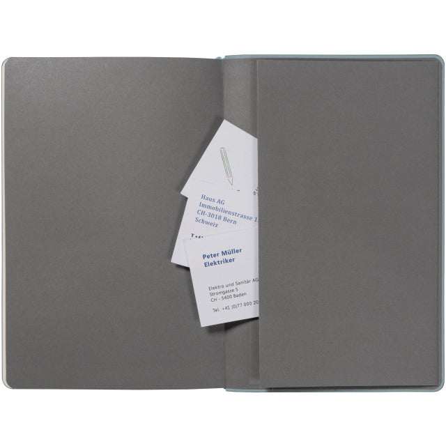 Kolma Smooth Notizbuch – A5 – liniert – 144 Blatt – 80 g/m² – Stiftschlaufe, Einstecktasche – schwarz