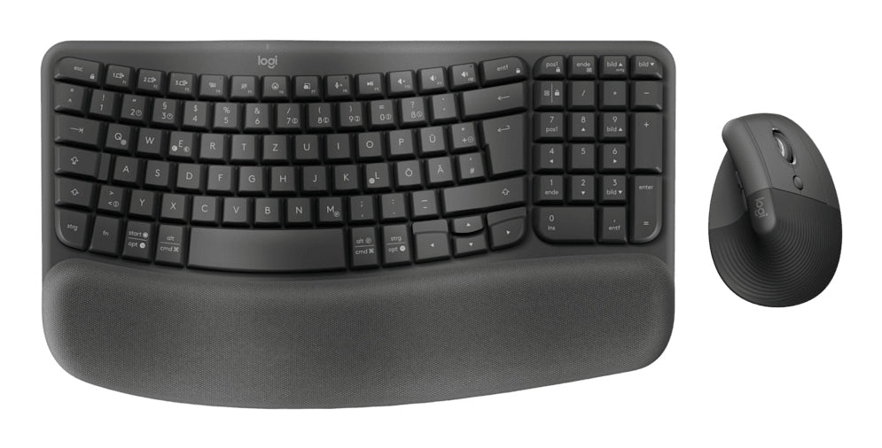 Logitech Wave Keys And Lift Combo – Tastatur-Maus-Set – Bluetooth & 2,4 GHz (USB-A) – QWERTZ (DE) – Graphit