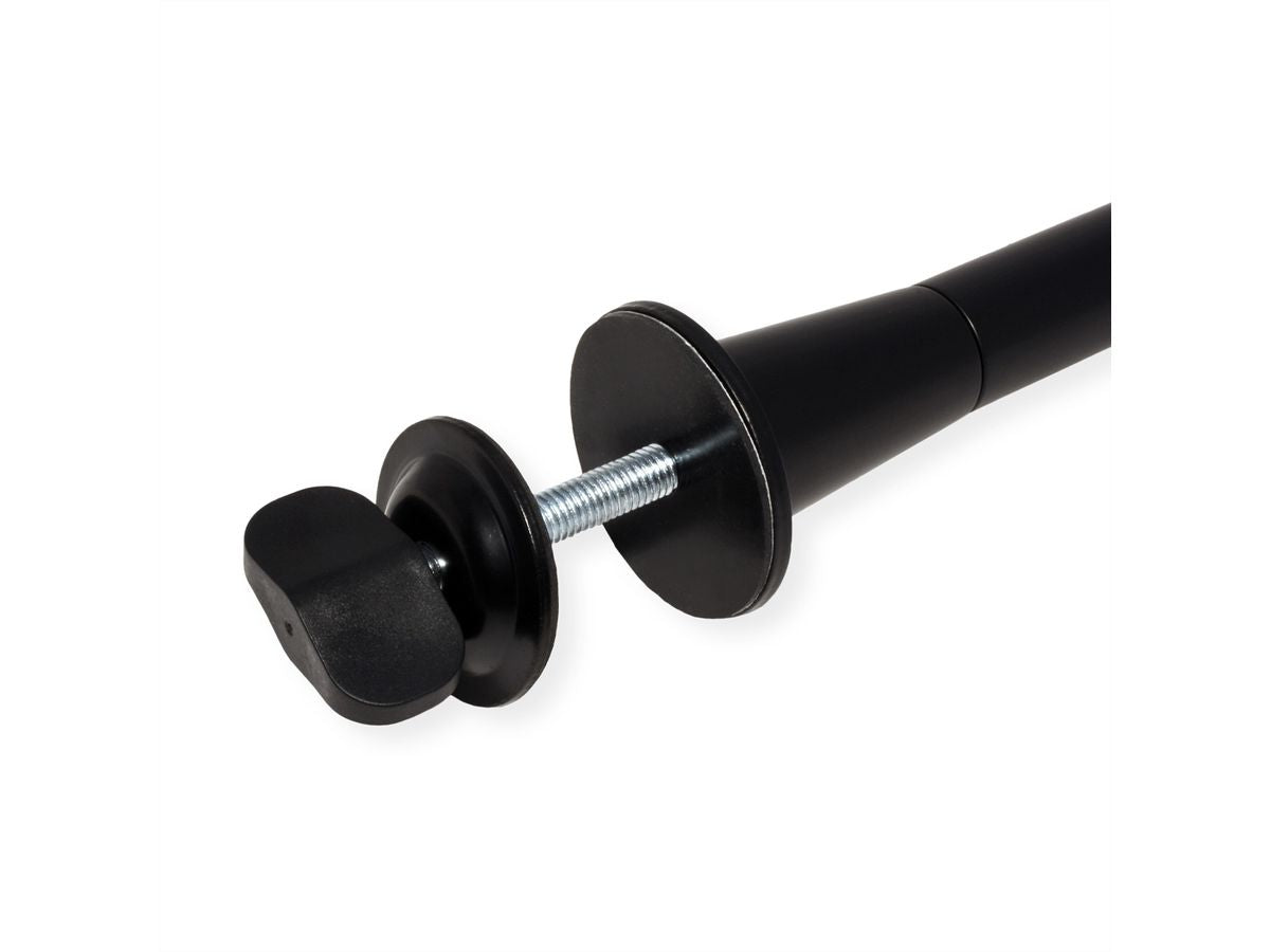 ROLINE Mikrofonständer (Auslegerarm) – Aluminium, Tragkraft 0,5 kg, Tischstärke 10–60 mm, Schwarz