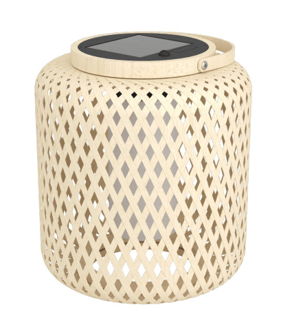 EGLO Dekoleuchte Aussen – 300 lm, 2,5 W – Weiss, 4000 K – IP44 – Akku & Solar – Kunststoff, Stahl, Holz