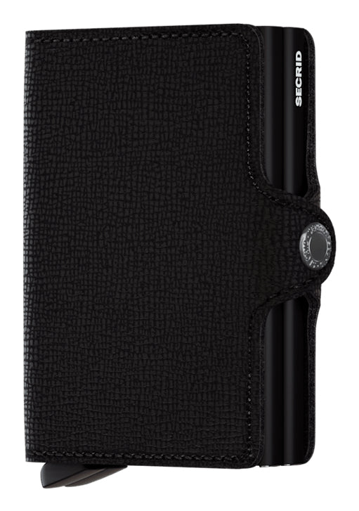 Secrid Kartenetui Twinwallet – RFID-Schutz, 12 Karten – 70×102×25 mm – Schwarz, Leder