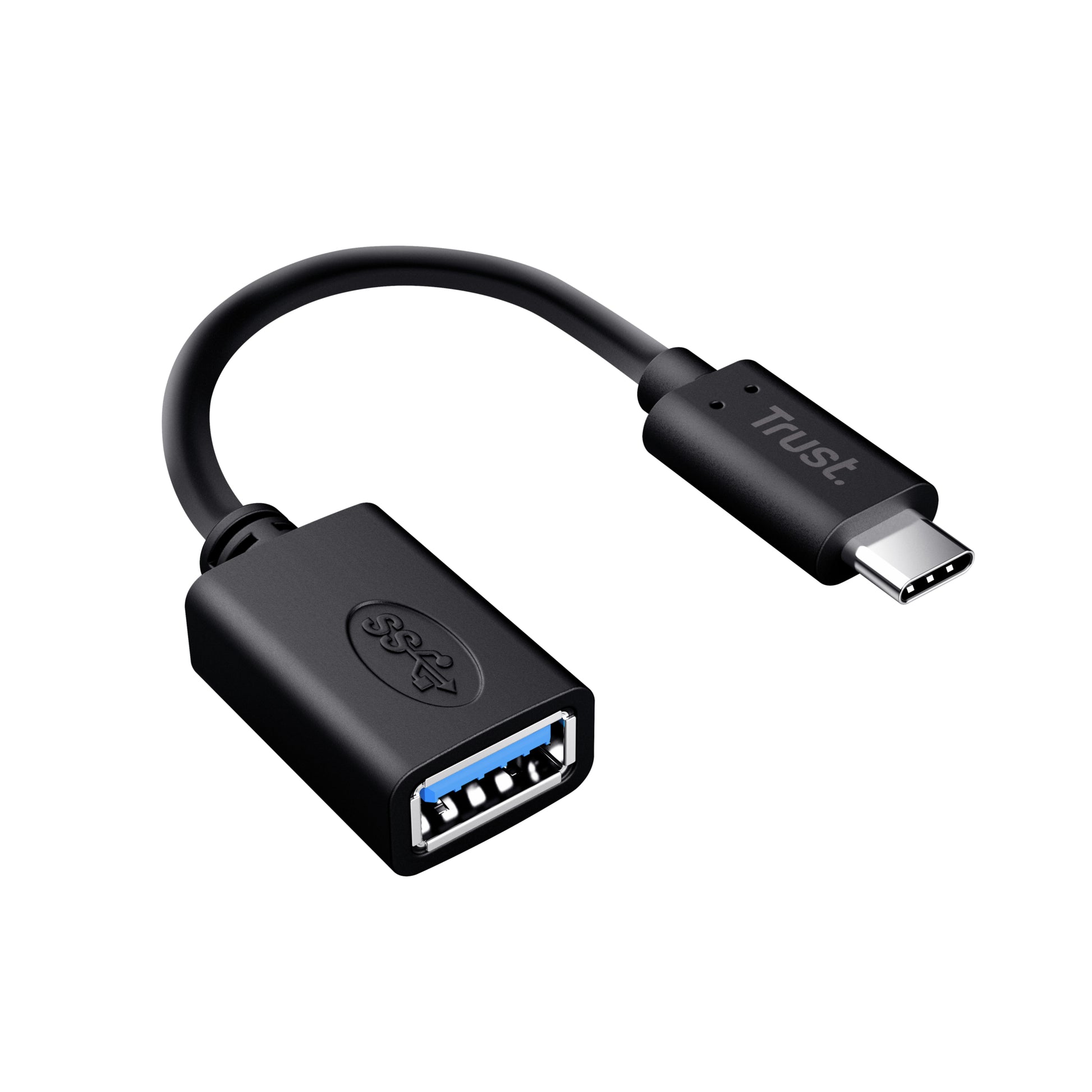 Trust 20967 Adapter USB-C zu USB-A – USB 3.2 Gen 1 (5 Gbit/s), 0,09 m, Schwarz