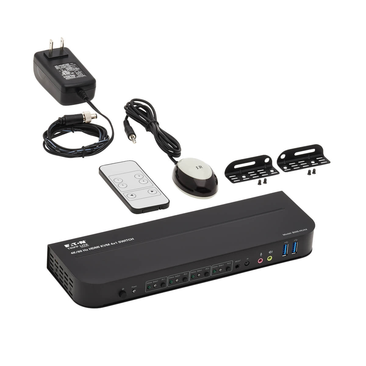 Tripp Lite B005-HUA4 – 4-Port HDMI KVM-Switch – 4K/60 Hz, USB 3.0-Hub, Audio