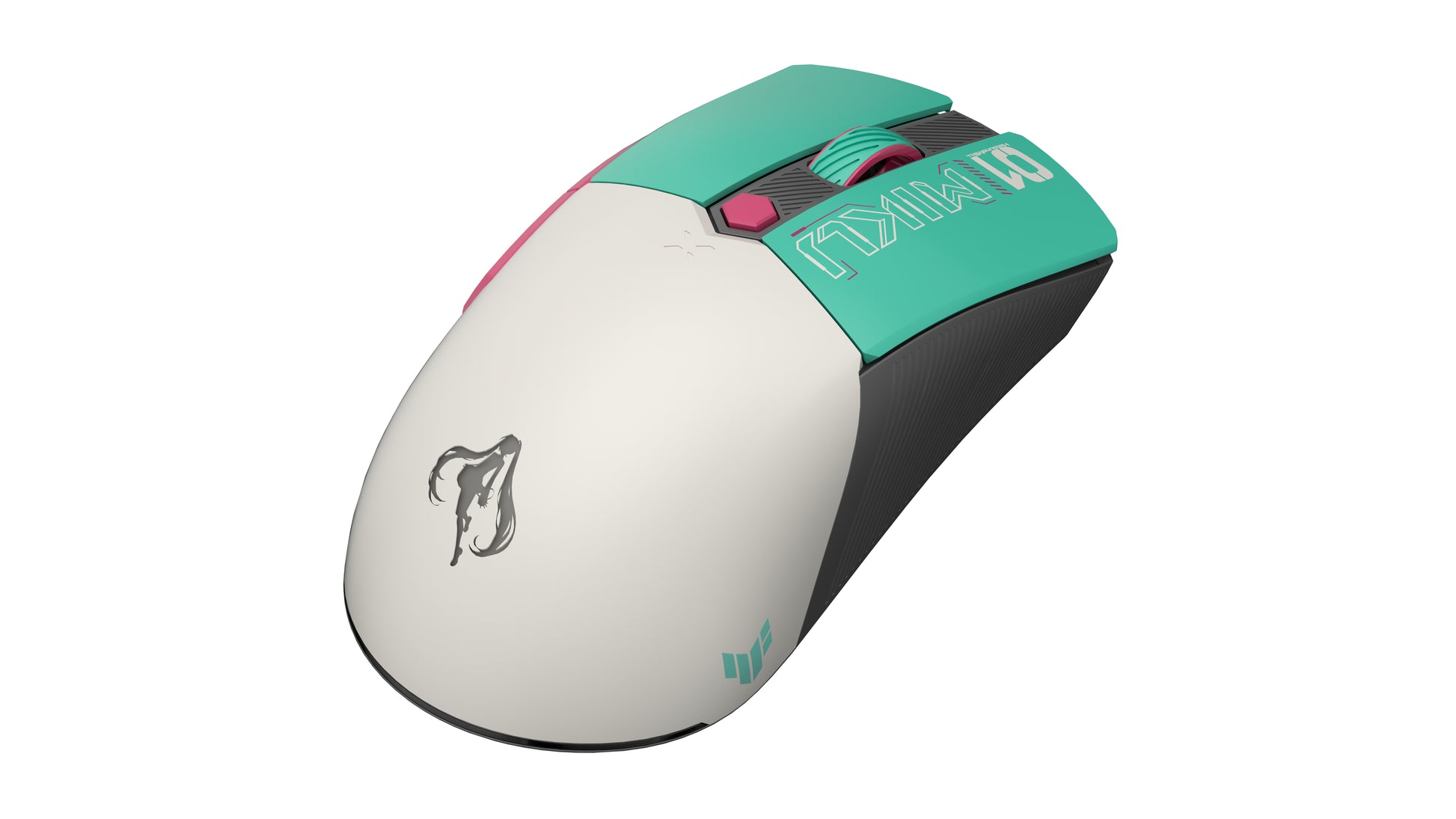 ASUS TUF Gaming Mini Hatsune Miku Edition – Gaming-Maus – Kabellos (Bluetooth/2,4 GHz), 1200 DPI, Rechts, Grün