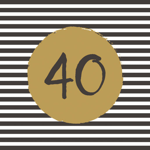 Paper + Design Servietten 40th Birthday – mehrfarbig – 33 × 33 cm, 3-lagig – 20 Stück