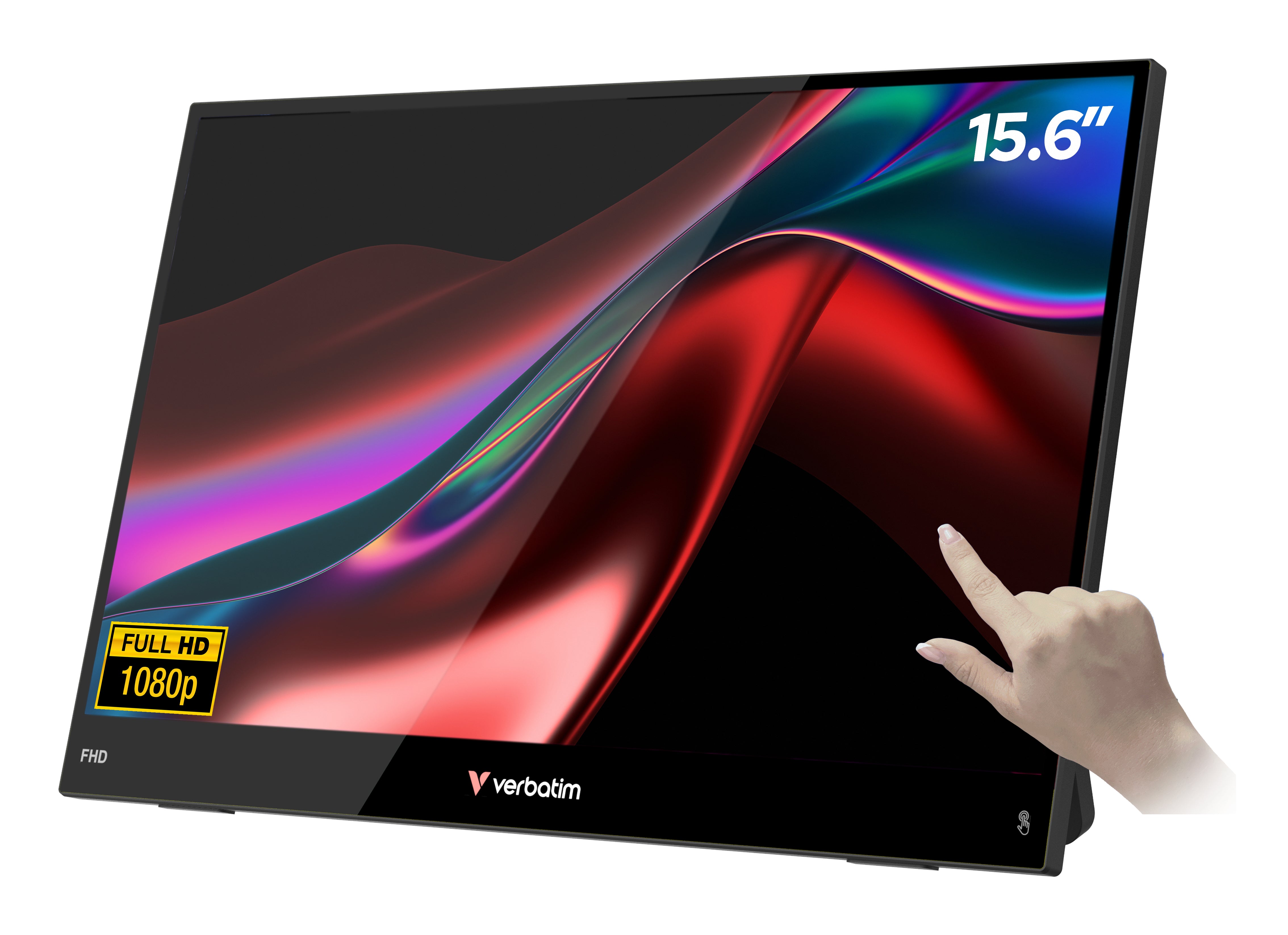 Verbatim Tragbarer TS Monitor 15.6 LIGHT – 15,6" Touch, 1920 × 1080 (Full HD), IPS