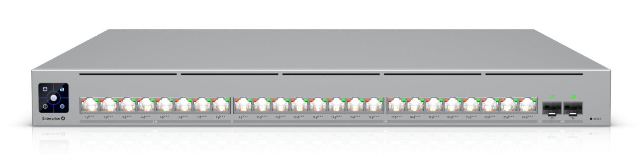 Ubiquiti Managed L2/L3 Switch – 8× 2,5G + 16× 10G, 2× SFP28, PoE+/PoE++, PoE-Budget 1050 W, 1U, 19"