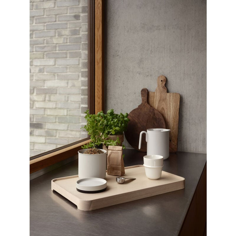 Zone Denmark Thermoskanne – 600 ml, Ø 13,2 cm, Glas/Kunststoff (PP), Grau, mit Deckel
