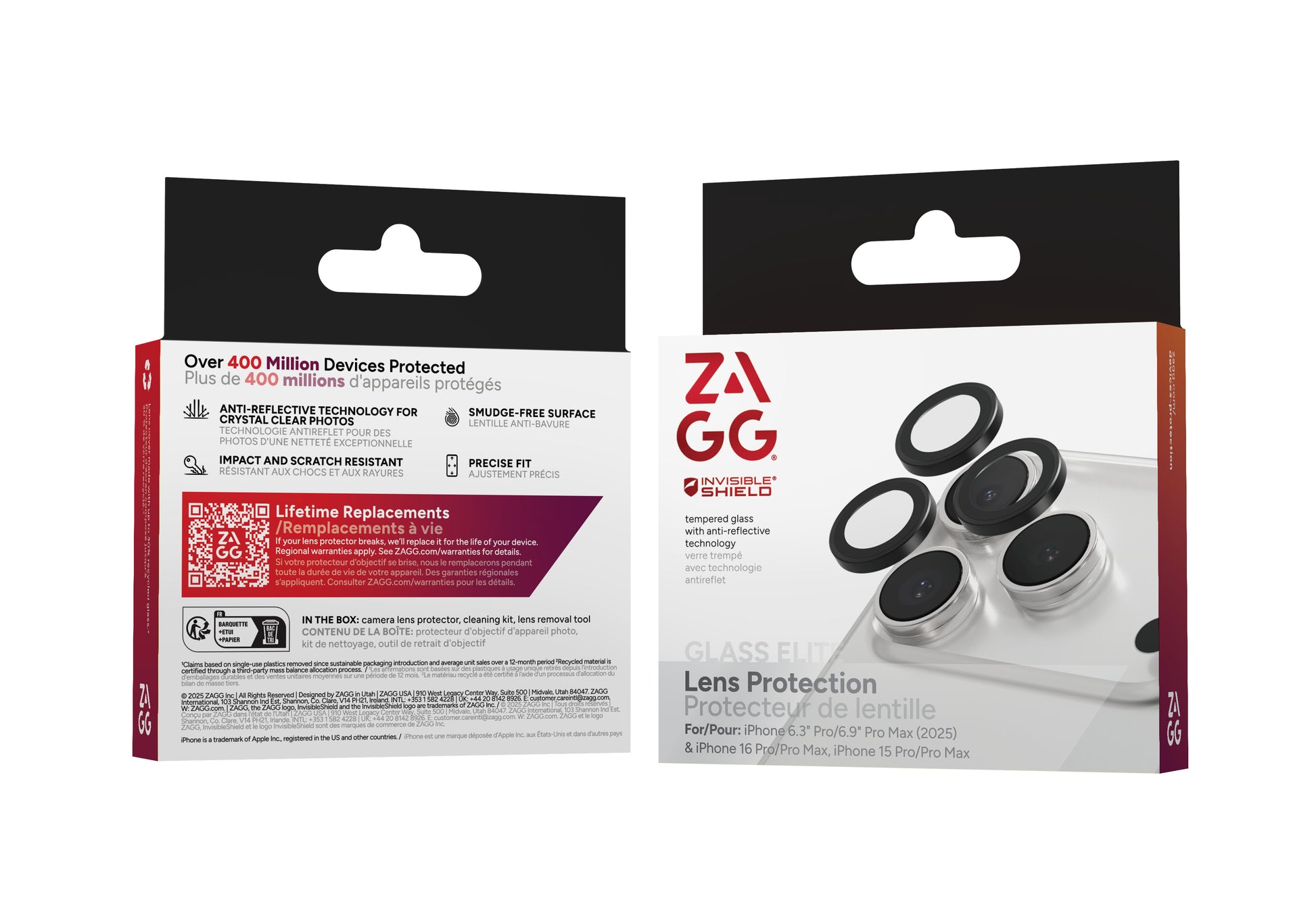 ZAGG Displayschutz (Panzerglas), Anti-Fingerprint – für iPhone 17 Pro/17 Pro Max/16 Pro und andere – 3er-Pack