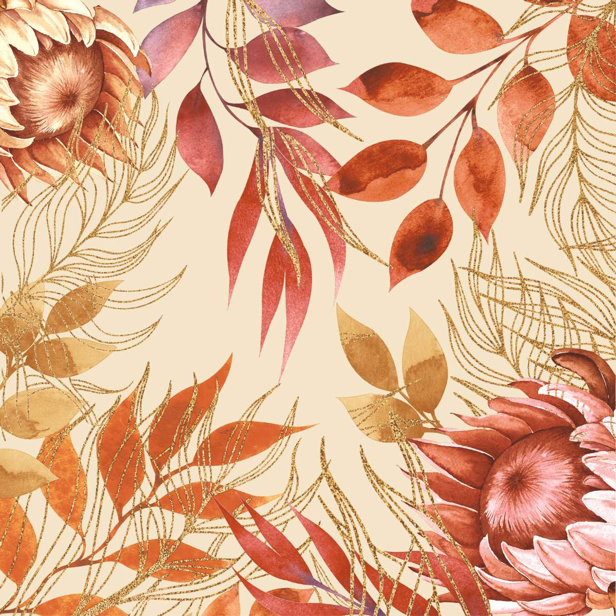 Paper + Design Servietten Herbstblüten – 33 × 33 cm, 3-lagig – 20 Stück