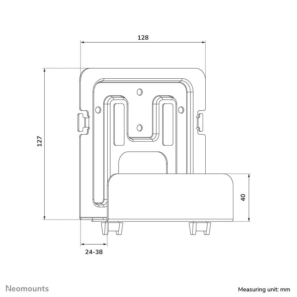 Neomounts AWL-440BL – Mediaplayer-Halterung, Tragkraft 5 kg, Höhenverstellbar 32–46 mm, Schwarz