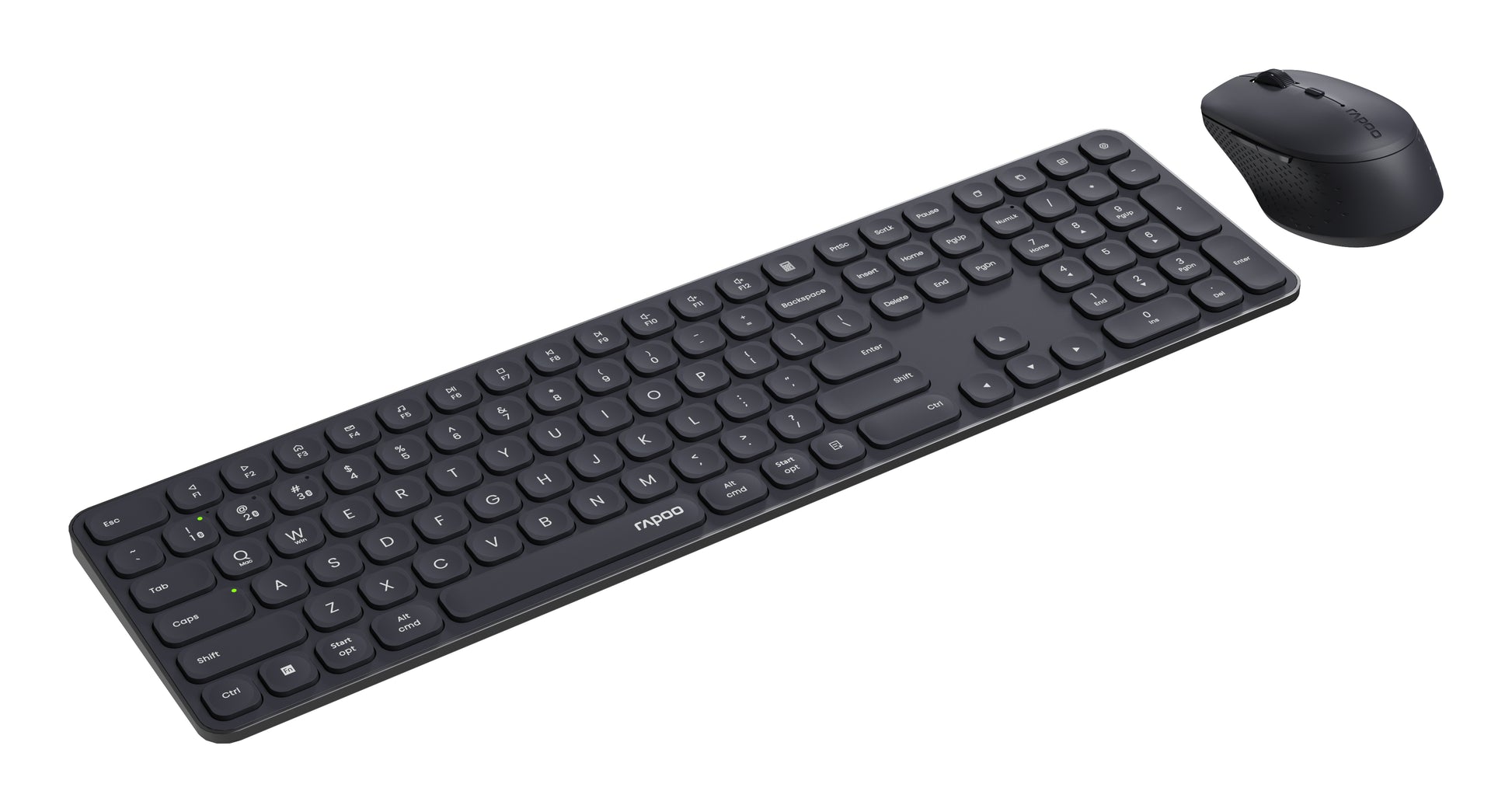 Rapoo 9710M – Tastatur, kabellos (Bluetooth/2,4 GHz), CH-Layout (DE-CH), Fullsize (mit Ziffernblock), grau – f