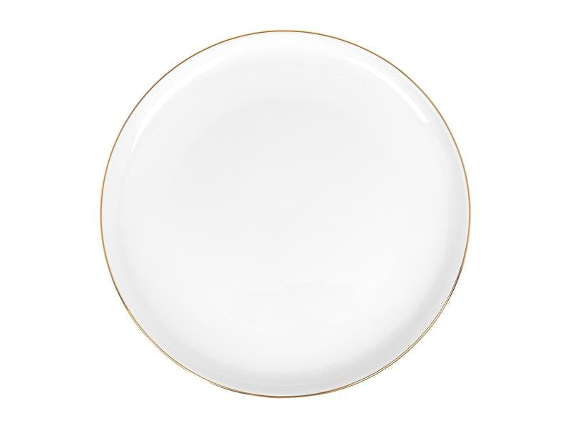 Furber. Furber Geschirrset – 20-teiliges Set, Ø 26,5 cm, Knochenporzellan, Weiss/Gold, spülmaschinenfest
