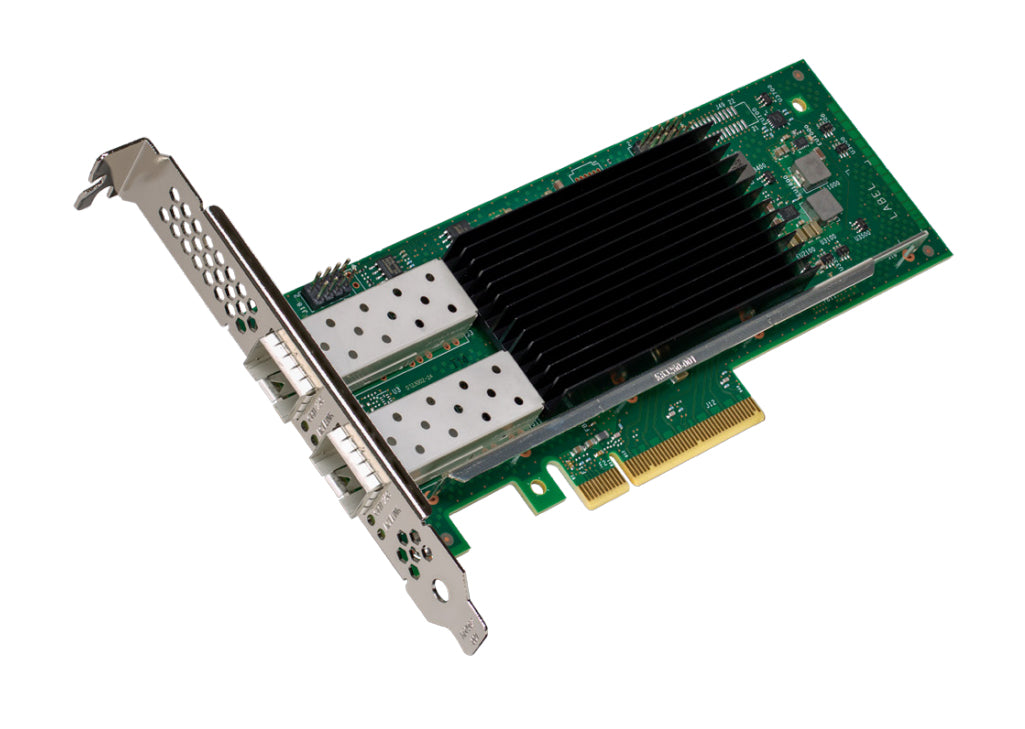 Intel E810-XXVDA2 Faser-Netzwerkadapter (SFP28, PCIe 4.0, 25/10 GbE) – für Server – Schwarz/Grün/Silber