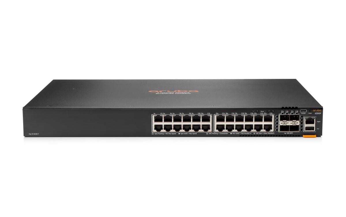 HPE Aruba CX 6200F 24G – Managed Switch – 24×GbE, 4×SFP+, L3, 1U