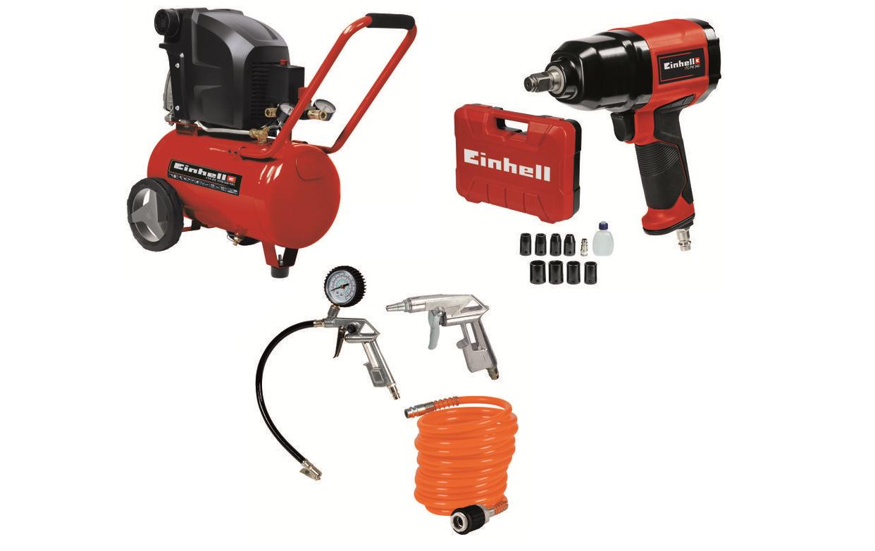 Einhell TC-AC 270/24/10 Kit Kompressor – Kessel 24 l – Set, 3 Teile