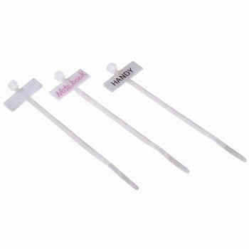 Hama Kabelbinder – 24 mm × 0,10 m, Kunststoff, Weiss, mit Beschriftungsfeld, Einmalverschluss, 25er-Pack