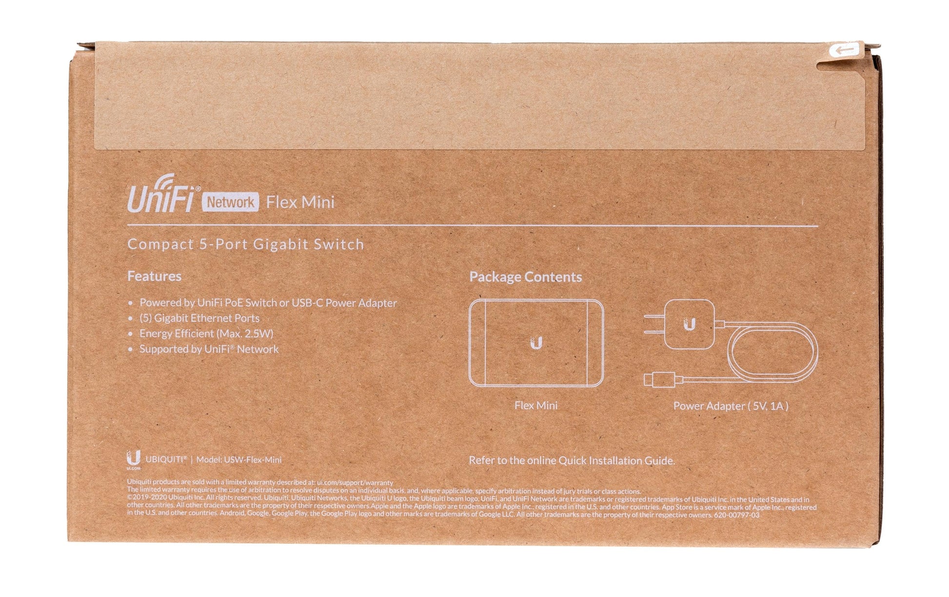 Ubiquiti UniFi Switch Flex – Managed Switch – 5×GbE, PoE+